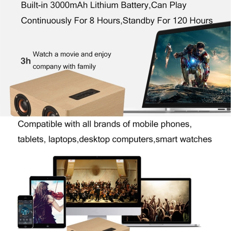 Q5 Home Computer TV Wooden Wireless Bluetooth Speaker(Yellow) - Desktop Speaker by PMC TechLife | Online Shopping South Africa | PMC TechLife