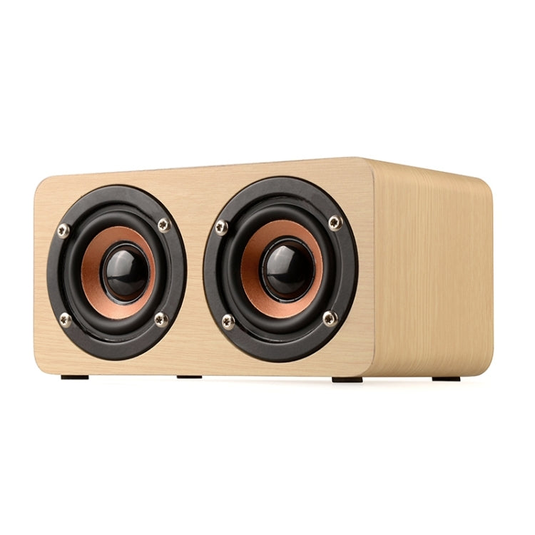 W5+ Wooden Wireless Bluetooth Speaker(Light Yellow) - Desktop Speaker by PMC TechLife | Online Shopping South Africa | PMC TechLife