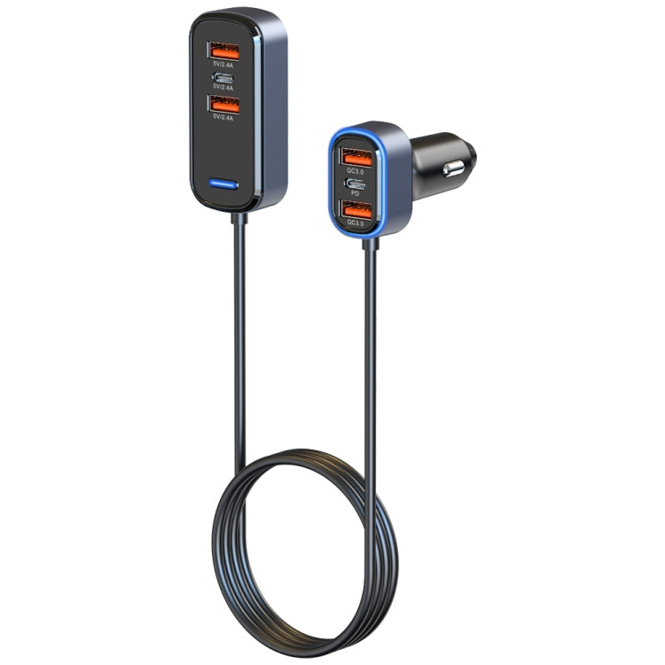 SC05 65.5W 6 in 1 PD / QC3.0 Fast Charge Extended Car Charger - Car Charger by PMC TechLife | Online Shopping South Africa | PMC TechLife