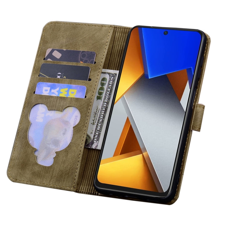 For Xiaomi Poco M4 Pro 4G Global Cartoon Sakura Cat Embossed Leather Phone Case(Brown) - free shipping - PMC TechLife - Order now!