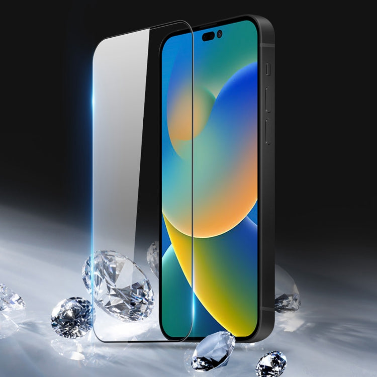 For iPhone 14 Pro 10pcs DUX DUCIS 0.33mm 9H Medium Alumina Tempered Glass Film(Black) - free shipping - PMC TechLife - Order now!