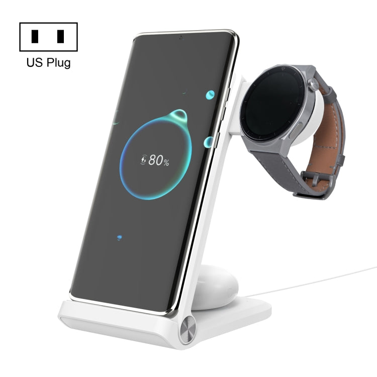 NILLKIN NKT12 3-in-1 Wireless Charger with Samsung Watch Charger, Plug Type:US Plug(White) - Wireless Charger by NILLKIN | Online Shopping South Africa | PMC Jewellery