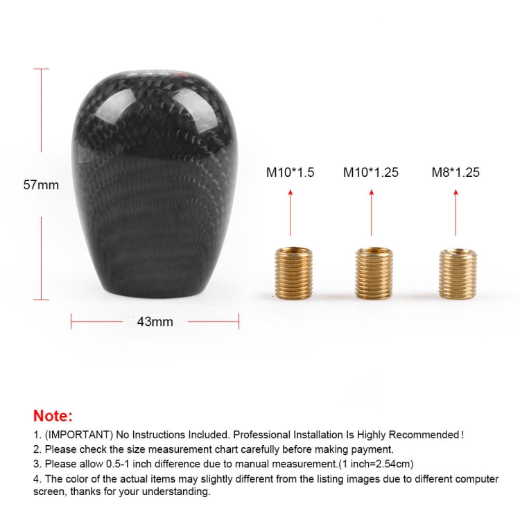 Car Modified 6 Speed Carbon Fiber Gear Stick Shift Knob Head - free shipping - PMC TechLife - Order now!