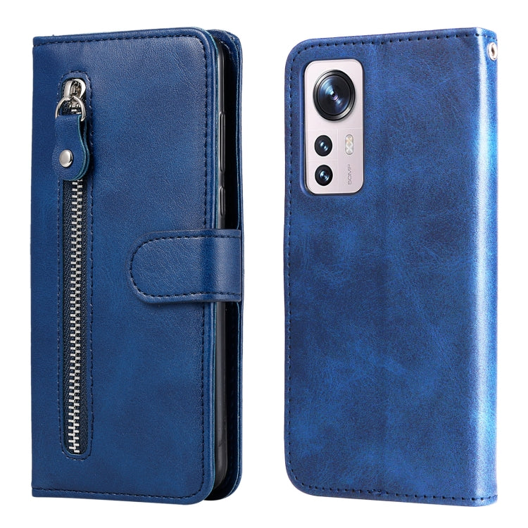 For Xiaomi 12X Fashion Calf Texture Zipper Horizontal Flip Leather Phone Case(Blue) - free shipping - PMC TechLife - Order now!