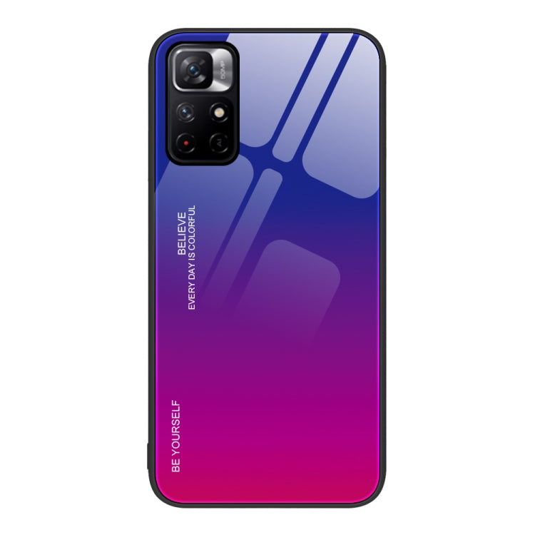 For Xiaomi Redmi Note 11 5G/Poco M4 Pro Gradient Color Glass Case(Purple Red) - free shipping - PMC TechLife - Order now!