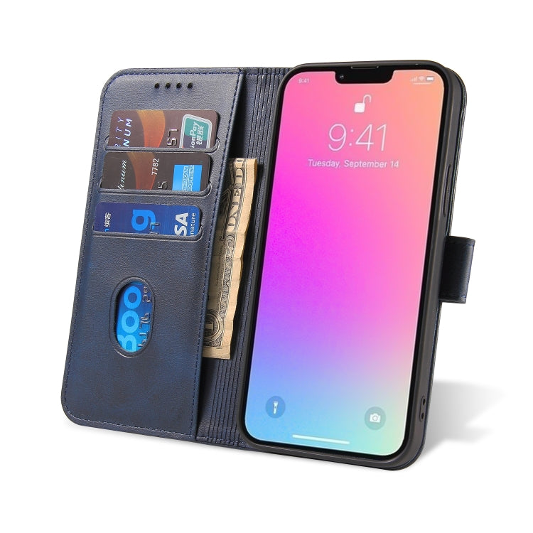 For iPhone 14 Calf Texture Buckle Flip Leather Phone Case (Blue) - iPhone 14 Cases by PMC TechLife | Online Shopping South Africa | PMC TechLife | Buy Now Pay Later Mobicred