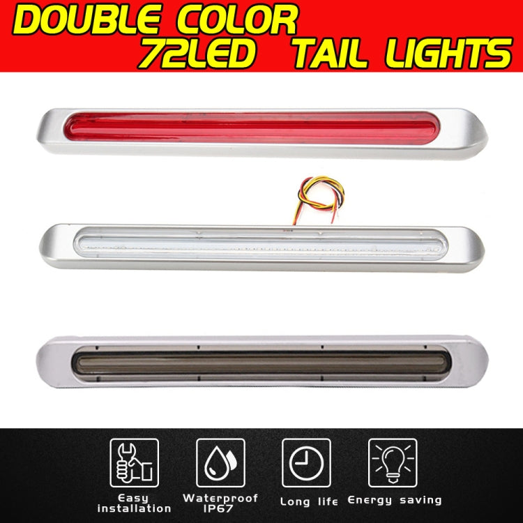 2 PCS 72LEDs Two-color Brake Turn Tail Light(Red Shell Red Light + Flowing Yellow Light) - Turn Signal by PMC TechLife | Online Shopping South Africa | PMC TechLife | Buy Now Pay Later Mobicred