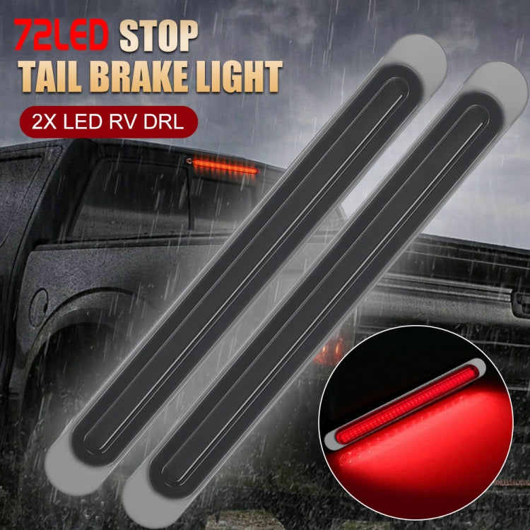 2 PCS 72LEDs Two-color Brake Turn Tail Light(Red Shell Red Light + Flowing Yellow Light) - Turn Signal by PMC TechLife | Online Shopping South Africa | PMC TechLife | Buy Now Pay Later Mobicred