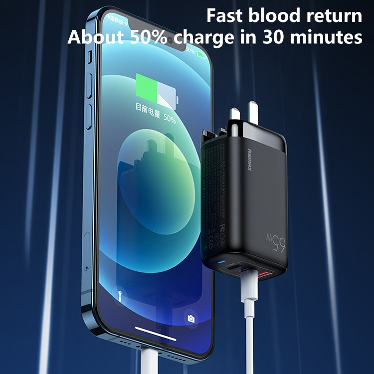 REMAX RP-U55 Territory Series 65W USB+Dual USB-C / Type-C Interface Fast Charger, Specification:UK Plug(White) - free shipping - PMC TechLife - Order now!