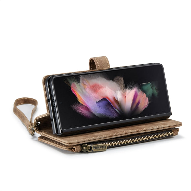 For Samsung Galaxy Z Fold4 5G CaseMe C30 Multifunctional Card Slots Zipper Phone Leather Phone Case(Brown) - Galaxy Z Fold4 5G Cases by CaseMe | Online Shopping South Africa | PMC TechLife | Buy Now Pay Later Mobicred