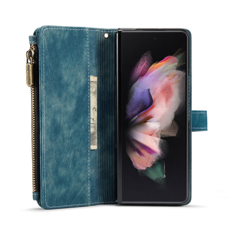 For Samsung Galaxy Z Fold4 5G CaseMe C30 Multifunctional Card Slots Zipper Phone Leather Phone Case(Blue) - free shipping - PMC TechLife - Order now!