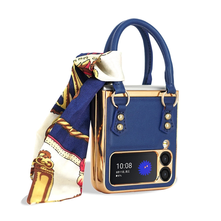 For Samsung Galaxy Z Flip3 5G GKK Handbag Design Leather + PC Phone Case(Blue) - Galaxy Phone Cases by GKK | Online Shopping South Africa | PMC Jewellery