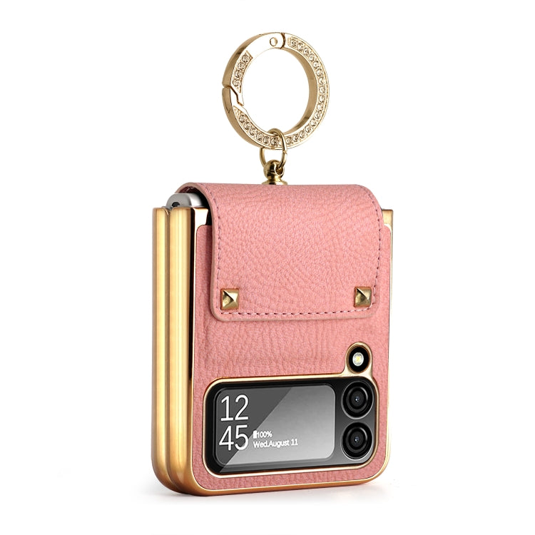 For Samsung Galaxy Z Flip4 5G GKK Colorful PU Phone Case with Ring Holder(Pink) - Galaxy Z Flip4 5G Cases by GKK | Online Shopping South Africa | PMC Jewellery