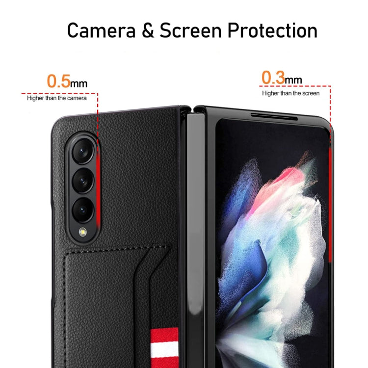 For Samsung Galaxy Z Fold4 5G GKK Litchi Texture Card Slot Phone Case(Grey) - Galaxy Z Fold4 5G Cases by GKK | Online Shopping South Africa | PMC TechLife | Buy Now Pay Later Mobicred