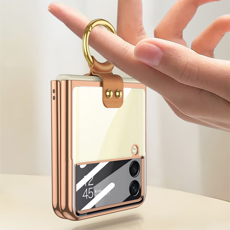 For Samsung Galaxy Z Flip4 GKK Integrated Electroplating Phone Case with Ring(Black) - free shipping - PMC TechLife - Order now!