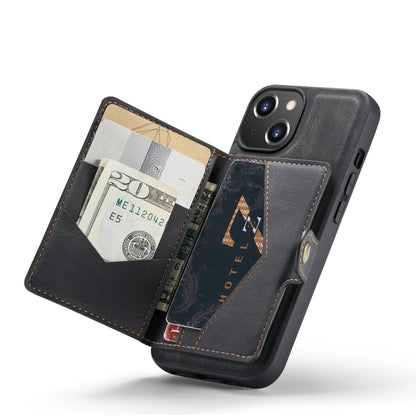 For iPhone 14 JEEHOOD Retro Magnetic Detachable Leather Phone Case (Black) - iPhone 14 Cases by JEEHOOD | Online Shopping South Africa | PMC Jewellery | Buy Now Pay Later Mobicred