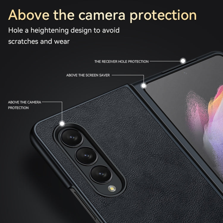For Samsung Galaxy Z Fold4 SULADA Shockproof TPU + Handmade Leather Protective Case(Brown) - Galaxy Z Fold4 5G Cases by SULADA | Online Shopping South Africa | PMC TechLife