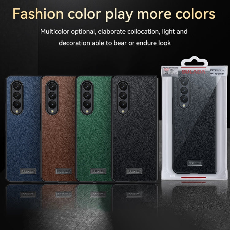 For Samsung Galaxy Z Fold4 SULADA Shockproof TPU + Handmade Leather Phone Case(Brown) - Galaxy Z Fold4 5G Cases by SULADA | Online Shopping South Africa | PMC TechLife