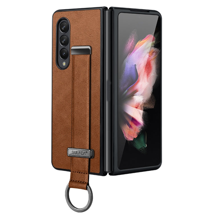 For Samsung Galaxy Z Fold4 SULADA Cool Series PC + Leather Texture Skin Feel Shockproof Phone Case(Brown) - Galaxy Z Fold4 5G Cases by SULADA | Online Shopping South Africa | PMC TechLife
