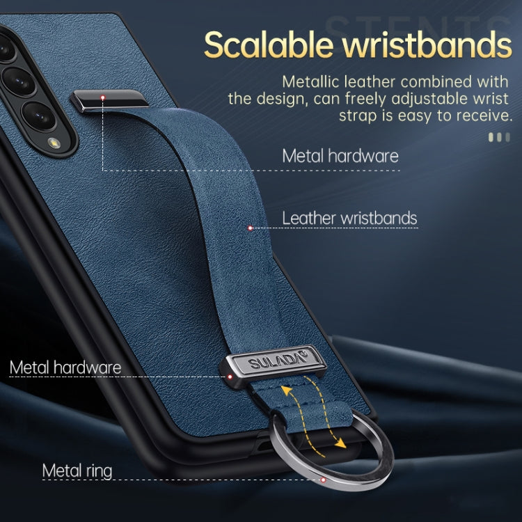 For Samsung Galaxy Z Fold4 SULADA Cool Series PC + Leather Texture Skin Feel Shockproof Phone Case(Orange) - Galaxy Z Fold4 5G Cases by SULADA | Online Shopping South Africa | PMC TechLife