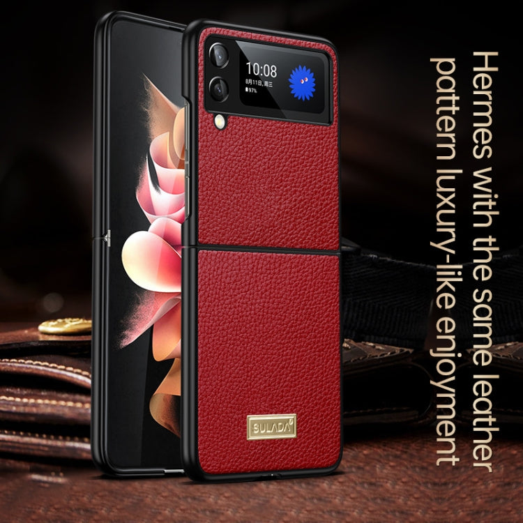 For Samsung Galaxy Z Flip4 SULADA Shockproof TPU + Handmade Leather Phone Case(Green) - free shipping - PMC TechLife - Order now!