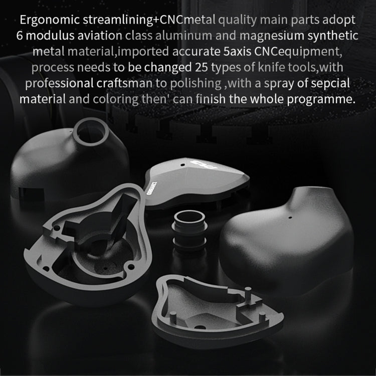 CVJ-CSN In-Ear Dual Magnetic Circuit Dynamic HIFI Wired Earphone, Style:Without Mic(Black) - free shipping - PMC TechLife - Order now!