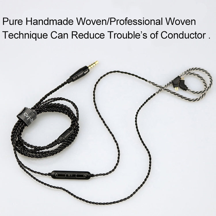 CVJ-V1 1.25m Oxygen-free Copper Silver Plated Upgrade Cable For 0.75mm Earphones, With Mic - Cable & Splitter by CVJ | Online Shopping South Africa | PMC TechLife | Buy Now Pay Later Mobicred