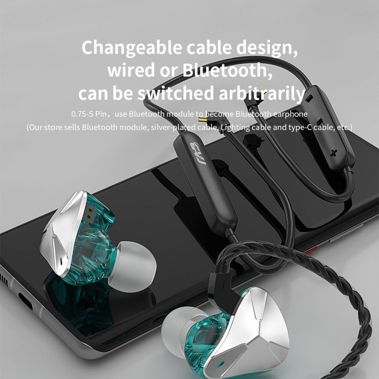 CVJ Demon Double Dynamic Coil HiFi Music Wired Earphone No Mic(Silver) - In Ear Wired Earphone by CVJ | Online Shopping South Africa | PMC Jewellery