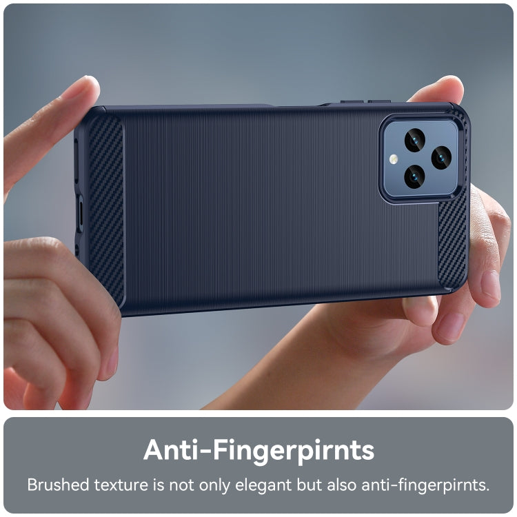 For T-Mobile REVVL 6 5G Brushed Texture Carbon Fiber TPU Phone Case (Blue) - More Brand by PMC TechLife | Online Shopping South Africa | PMC TechLife