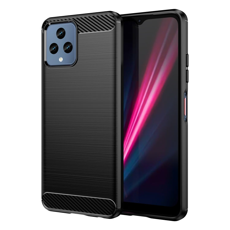 For T-Mobile REVVL 6 5G Brushed Texture Carbon Fiber TPU Phone Case (Black) - More Brand by PMC TechLife | Online Shopping South Africa | PMC TechLife | Buy Now Pay Later Mobicred
