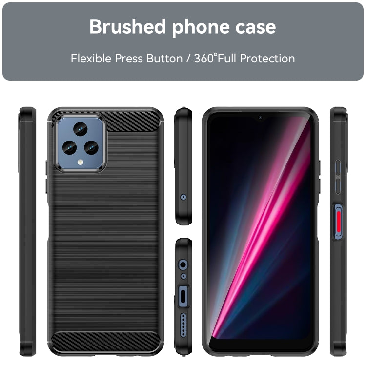For T-Mobile REVVL 6 5G Brushed Texture Carbon Fiber TPU Phone Case (Black) - More Brand by PMC TechLife | Online Shopping South Africa | PMC TechLife | Buy Now Pay Later Mobicred