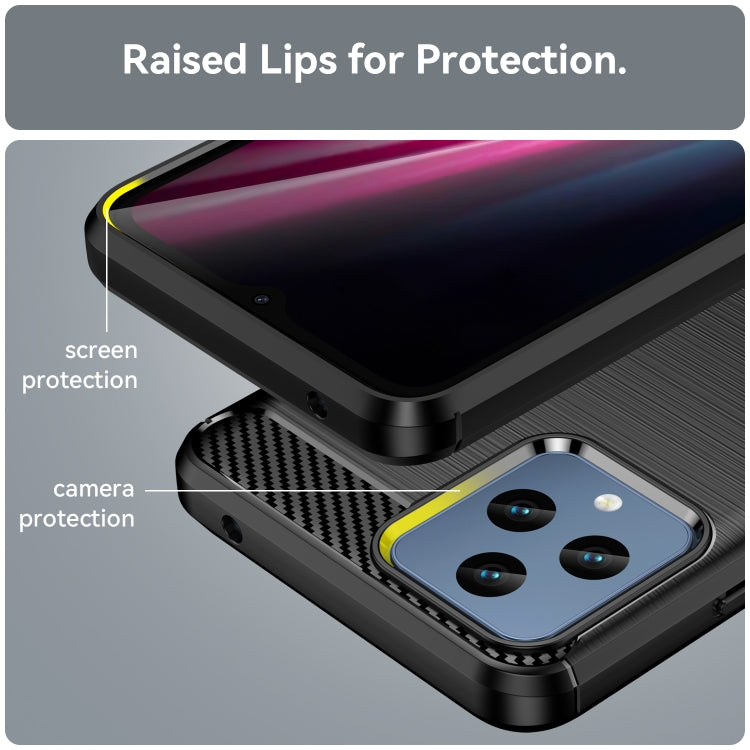 For T-Mobile REVVL 6 5G Brushed Texture Carbon Fiber TPU Phone Case (Black) - More Brand by PMC TechLife | Online Shopping South Africa | PMC TechLife | Buy Now Pay Later Mobicred