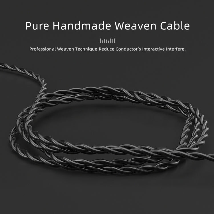 CVJ V2 1.25m Oxygen-free Copper Original 3.5mm Elbow Earphone Cable, Style:0.75mm with Mic(Black) - Cable & Splitter by CVJ | Online Shopping South Africa | PMC TechLife | Buy Now Pay Later Mobicred
