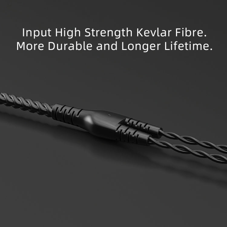 CVJ V2 1.25m Oxygen-free Copper Original 3.5mm Elbow Earphone Cable, Style:0.78mm with Mic(Black) - Cable & Splitter by CVJ | Online Shopping South Africa | PMC TechLife | Buy Now Pay Later Mobicred