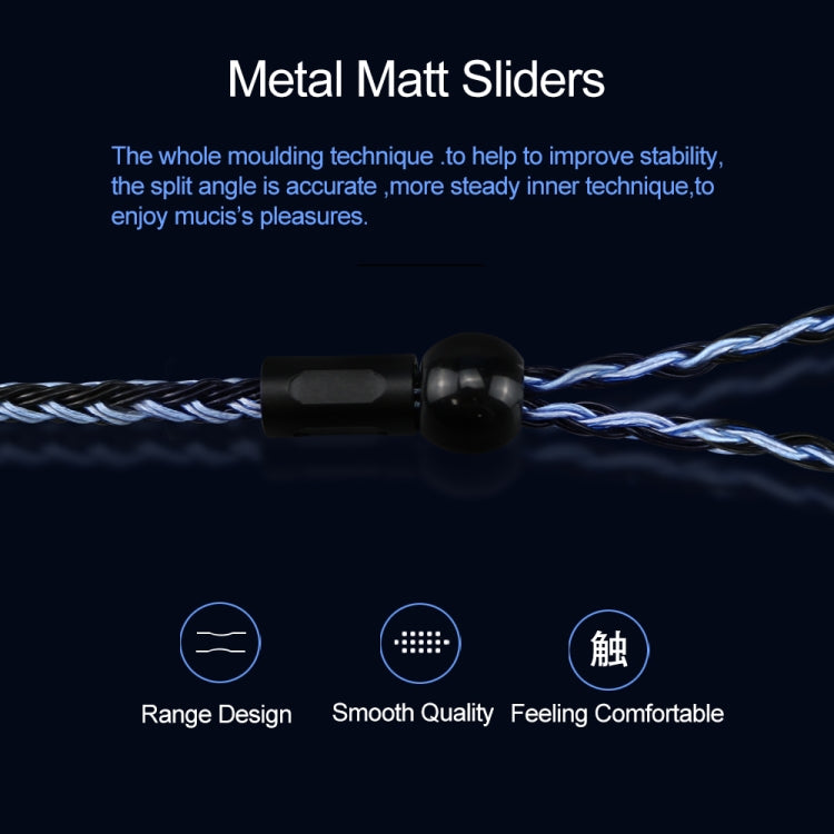 CVJ V3 1.2m 16 Cores Silver-plated 3.5mm Earphone Cable, Style:0.78mm(Silver-Blue) - free shipping - PMC TechLife - Order now!