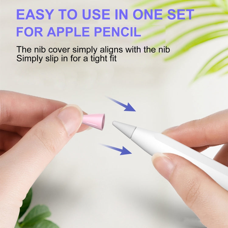 8 PCS / Set Fiber Texture Nib Protector For Apple Pencil(Transparent) - Pencil Accessories by PMC TechLife | Online Shopping South Africa | PMC TechLife