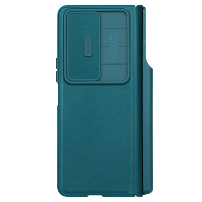For Samsung Galaxy Z Fold4 5G NILLKIN QIN Series Pro Sliding Camera Cover Design Leather Phone Case(Cyan) - Galaxy Z Fold4 5G Cases by NILLKIN | Online Shopping South Africa | PMC Jewellery