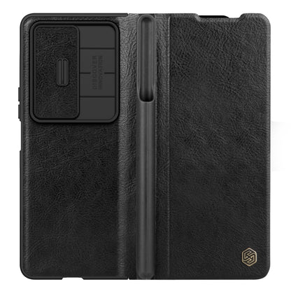 For Samsung Galaxy Z Fold4 5G NILLKIN QIN Series Pro Sliding Camera Cover Design Leather Phone Case(Black) - Galaxy Z Fold4 5G Cases by NILLKIN | Online Shopping South Africa | PMC Jewellery