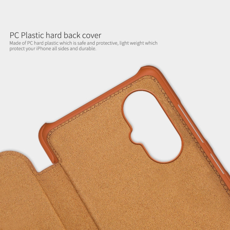For Xiaomi Poco M4 5G NILLKIN QIN Series Crazy Horse Texture Leather Phone Case(Brown) - Xiaomi Cases by NILLKIN | Online Shopping South Africa | PMC Jewellery