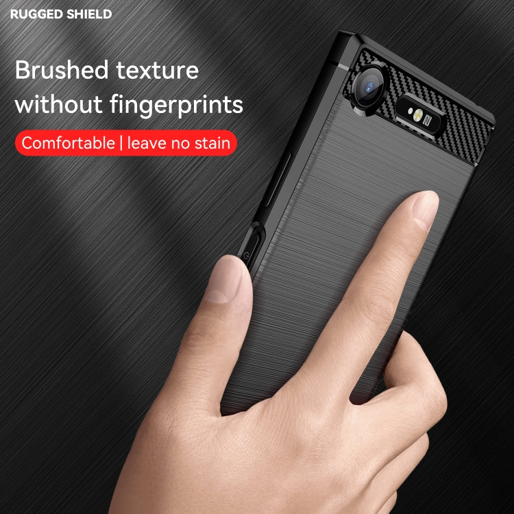 For Sony Xperia XZ1 Brushed Texture Carbon Fiber TPU Phone Case(Black) - free shipping - PMC TechLife - Order now!