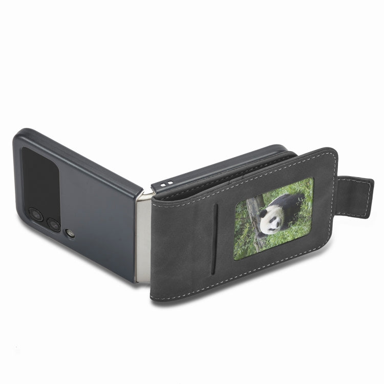 For Samsung Galaxy Z Flip4 Forwenw Dual-side Buckle Leather Phone Case(Black) - Galaxy Z Flip4 5G Cases by Forwenw | Online Shopping South Africa | PMC TechLife | Buy Now Pay Later Mobicred