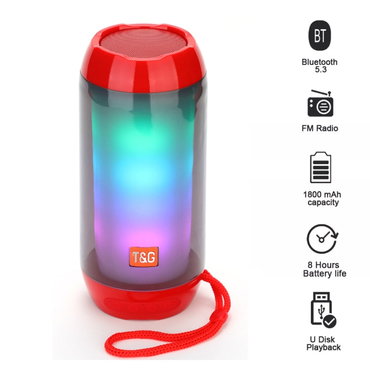 T&G TG643 Portable LED Light Waterproof Subwoofer Wireless Bluetooth Speaker(Green) - Waterproof Speaker by T&G | Online Shopping South Africa | PMC TechLife | Buy Now Pay Later Mobicred