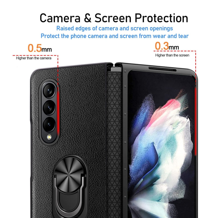 For Samsung Galaxy Z Fold4 GKK Litchi Pattern Foldable Protective Phone Case with Ring Holder(Red) - free shipping - PMC TechLife - Order now!