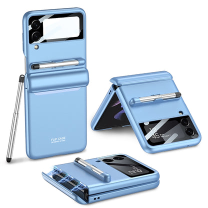 For Samsung Galaxy Z Flip4 GKK Magnetic Full Coverage Phone Flip Case with Pen(Blue) - Galaxy Z Flip4 5G Cases by GKK | Online Shopping South Africa | PMC Jewellery