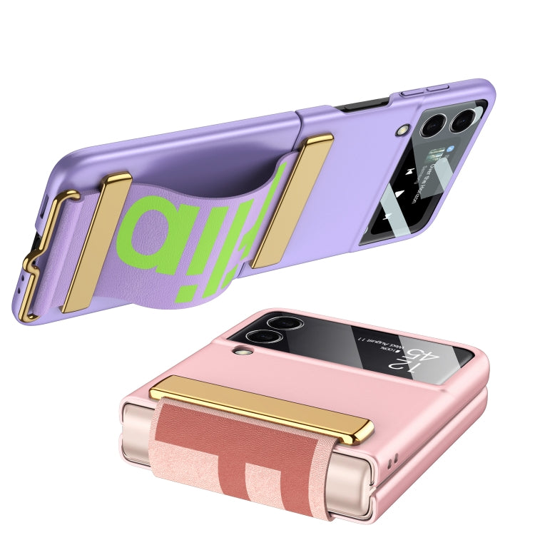 For Samsung Galaxy Z Flip4 GKK Ultra-thin Full Coverage Phone Flip Case with Wristband(Purple) - free shipping - PMC TechLife - Order now!