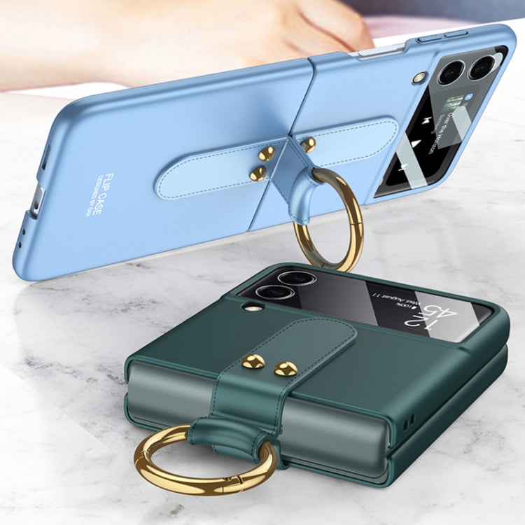 For Samsung Galaxy Z Flip4 GKK Ultra-thin PC Full Coverage Phone Flip Case with Ring Holder(Black) - Galaxy Z Flip4 5G Cases by GKK | Online Shopping South Africa | PMC TechLife | Buy Now Pay Later Mobicred