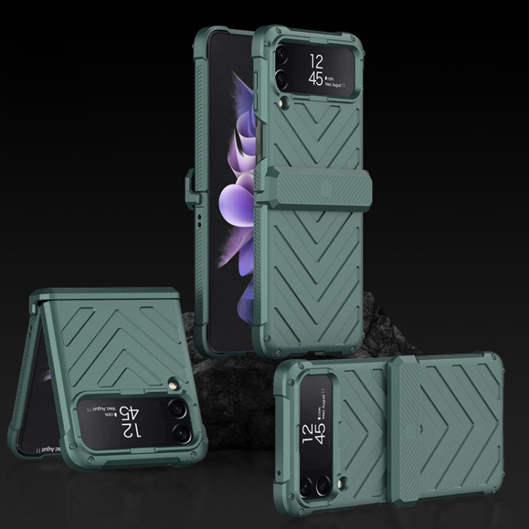 For Samsung Galaxy Z Flip4 GKK Magnetic Folding Swivel Armored Phone Case with Hinges(Forest Green) - Galaxy Z Flip4 5G Cases by GKK | Online Shopping South Africa | PMC Jewellery