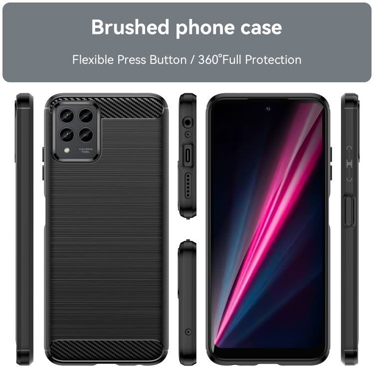 For T-Mobile REVVL 6 Pro 5G Brushed Texture Carbon Fiber TPU Phone Case(Black) - More Brand by PMC TechLife | Online Shopping South Africa | PMC TechLife
