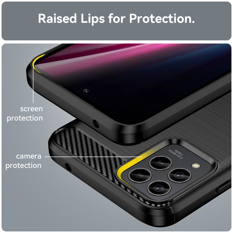 For T-Mobile REVVL 6 Pro 5G Brushed Texture Carbon Fiber TPU Phone Case(Black) - More Brand by PMC TechLife | Online Shopping South Africa | PMC TechLife