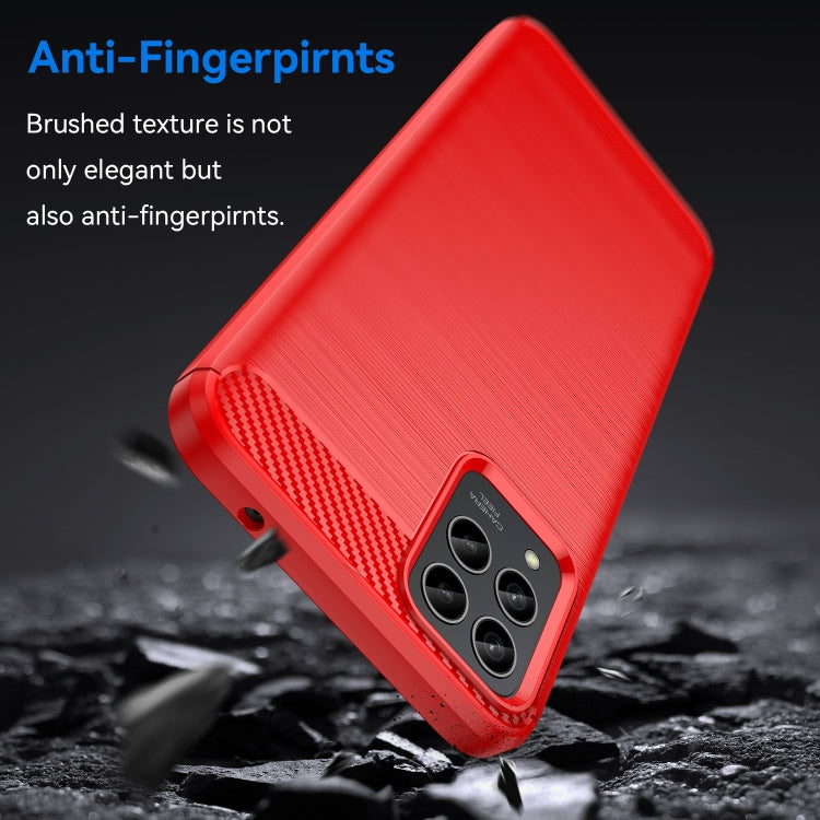 For T-Mobile REVVL 6 Pro 5G Brushed Texture Carbon Fiber TPU Phone Case(Red) - More Brand by PMC TechLife | Online Shopping South Africa | PMC TechLife